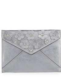 Rebecca Minkoff Metallic Floral Envelope Clutch Bag