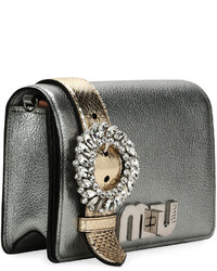 Miu Miu My Miu Small Metallic Jeweled Clutch Bag