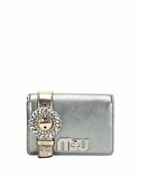 Miu Miu My Miu Small Metallic Jeweled Clutch Bag