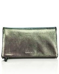 Jimmy Choo Nyla Iridescent Shimmered Leather Fold Over Clutch