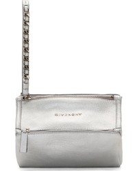Givenchy Silver Sugar Leather Pandora Wristlet Clutch