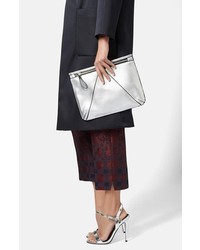 Topshop V Panel Faux Leather Clutch