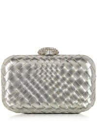 Forzieri Woven Leather Clutch Wcrystals Closure