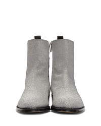 Alexander McQueen Silver Western Boots