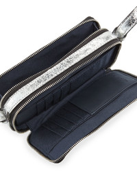 French Connection Amy Foiled Faux Leather Crossbody Bag Silver