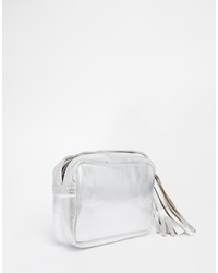 Asos Collection Metallic Leather Cross Body Bag With Tassel