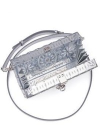 Dolce & Gabbana Crystal Plexiglass Metallic Leather Shoulder Bag