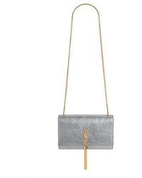 Saint Laurent Medium Kate Tassel Metallic Calfskin Leather Crossbody Bag