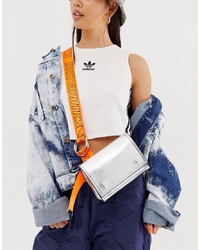 ASOS DESIGN Metallic Sling Bag With Neon Sports