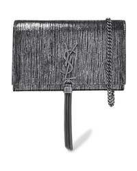 Saint Laurent Monogramme Kate Small Metallic Suede Shoulder Bag