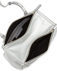 Givenchy Pandora Mini Leather Crossbody Bag Silver