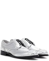 Dolce & Gabbana Metallic Leather Derby Shoes
