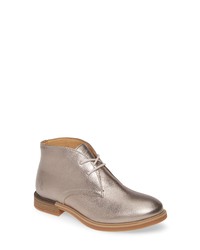 Silver Leather Desert Boots