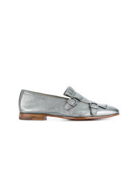 Silver Leather Double Monks