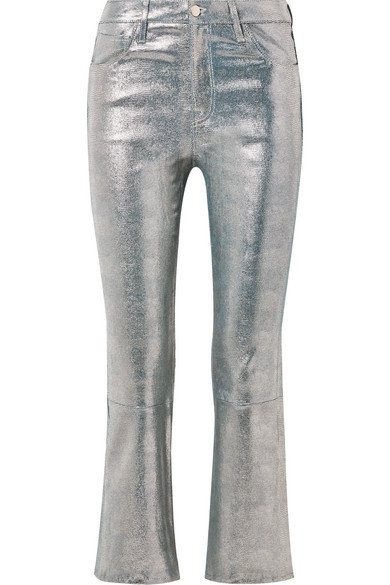 metallic flare pants