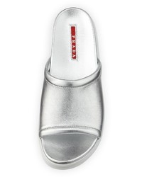 Prada Linea Rossa Leather 35mm Platform Sport Slide Sandal