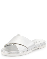 Kate Spade New York Markey Metallic Crisscross Sandal Silver