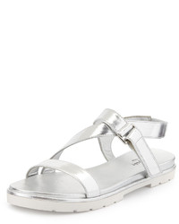 Kate Spade New York Mckee Patent Sport Sandal Silver