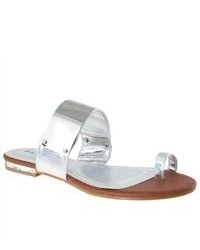 Riverberry Bloom Toe Ring Flat Sandals Silver Size 65