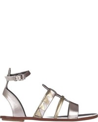 Proenza Schouler Two Tone Origami Sandals Silver