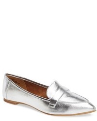 Silver Leather Flats