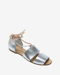 Collection Privée? Collection Prive Wrap Around Leather Cord Flat Sandal