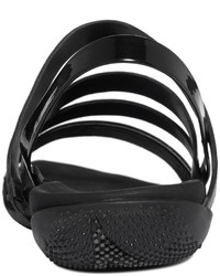 Silver Leather Gladiator Sandals: Sparrow Flat Sandals by DKNY