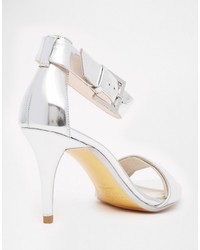 Ted Baker Blynne Silver Two Part Heeled Sandals