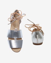Collection Privée? Collection Prive Wrap Around Leather Cord Flat Sandal