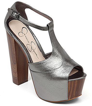 jessica simpson silver platform shoes