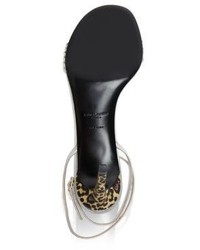 Saint Laurent Kate Strappy Metallic Leather Sandals