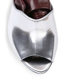 3.1 Phillip Lim Kyoto Metallic Leather Ankle Knot Peep Toe Sandals