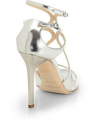 Jimmy Choo Lang Strappy Mirror Leather Sandals