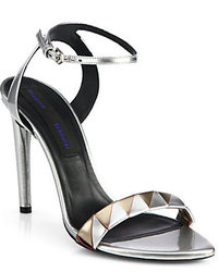 Proenza Schouler Metallic Leather Ankle Strap Sandals