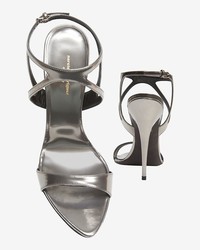 Narciso Rodriguez Mirrored Leather Stiletto Sandal Silver