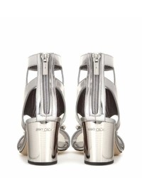 Jimmy Choo Morgan 65 Embellished Metallic Leather Sandals