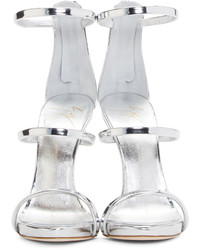 Giuseppe Zanotti Silver Coline Heeled Sandals
