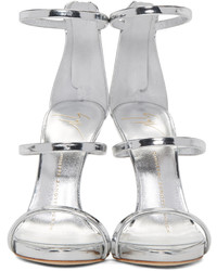 Giuseppe Zanotti Silver Colline Heeled Sandals