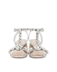 Miu Miu Silver Cube Heeled Sandals