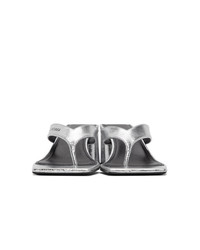 Balenciaga Silver Flip Flop Heels