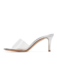 Gianvito Rossi Silver Glass Heeled Sandals
