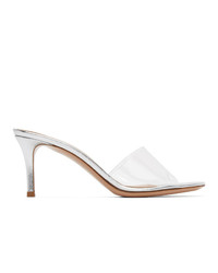 Gianvito Rossi Silver Glass Heeled Sandals