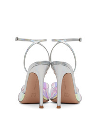 Gianvito Rossi Silver Hologram Heeled Sandals