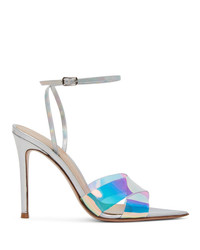 Gianvito Rossi Silver Hologram Heeled Sandals
