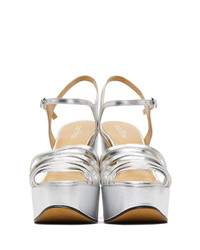 Marc Jacobs Silver The Glam Heeled Sandals