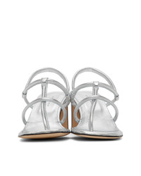 Dorateymur Silver Thong Heeled Sandals