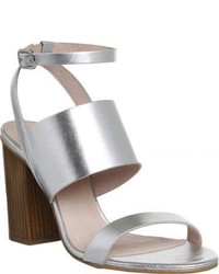 Office Time 3 Strap Metallic Leather Heeled Sandals