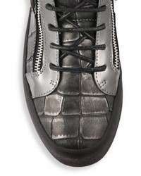 Giuseppe Zanotti Metallic Leather High Top Sneakers