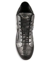 Giuseppe Zanotti Metallic Leather High Top Sneakers