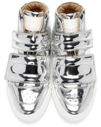 MM6 MAISON MARGIELA Silver Mirror High Top Sneakers